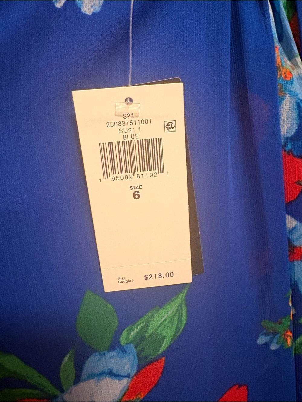 Ralph Lauren Royal Blue Floral High-Low Maxi Dress - Picture 8 of 8